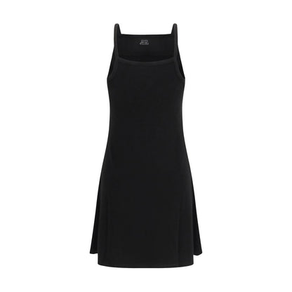 Dress by Courrèges for women in polyamide viscose black features an eye catching silhouette with a sophisticated square neckline, elegant , and a refined short mini for a eye catching aesthetic.