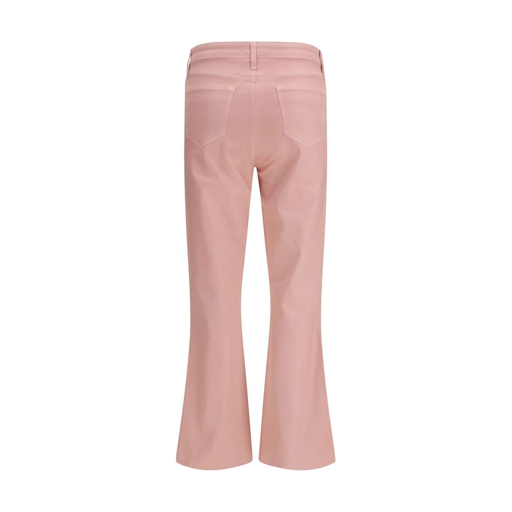 Trousers by L'Agence for women in stretch cotton denim multicolor features a tailored silhouette with a tailored flared & slim, defined by its long and a sophisticated high rise.