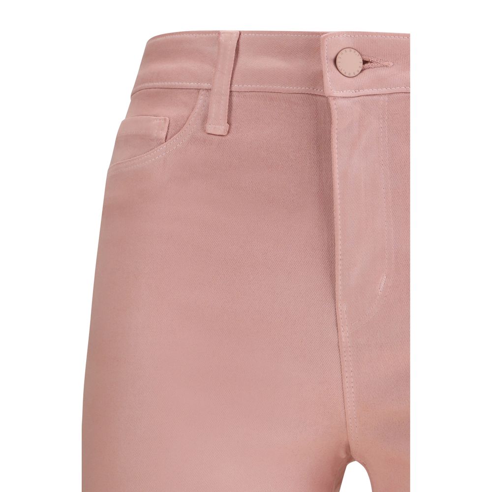 Trousers by L'Agence for women in stretch cotton denim multicolor features a sculptural silhouette, showcasing a sculptural flared & slim and long with a sophisticated high rise for a sculptural finish.