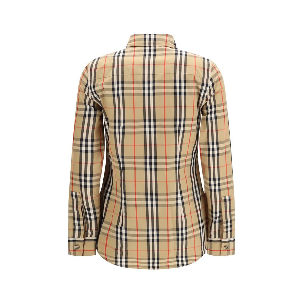 Shirt by Burberry for women in cotton multicolor & patterned showcases a sleek silhouette, elegantly detailed with a sleek button-down-collar neckline and for a sleek finish.
