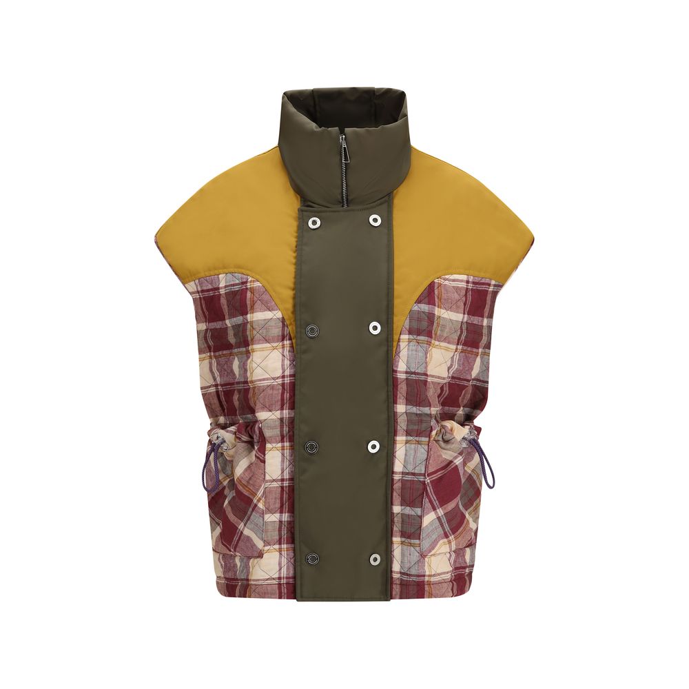 Vest by MARBELL for women in polyamide & polyester red showcases a dynamic silhouette, perfectly balancing with a dynamic for a sophisticated, high-fashion look.