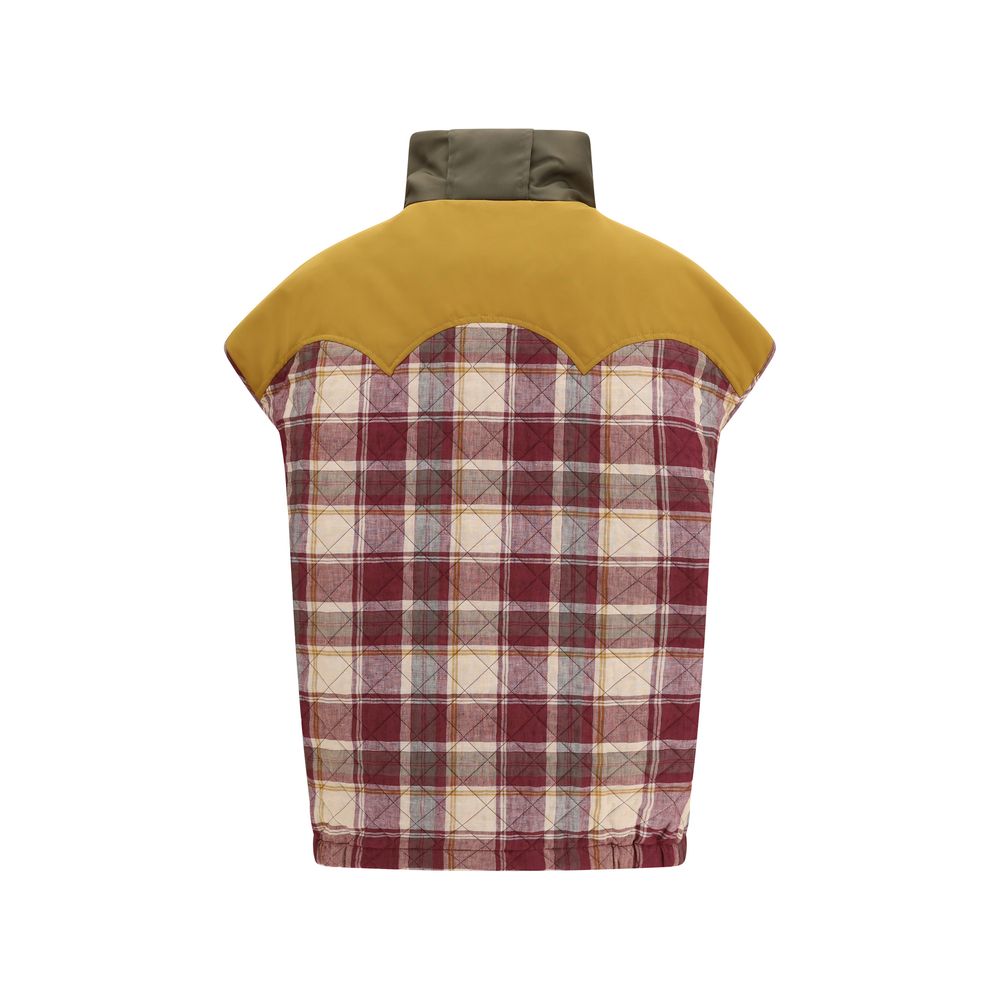 Vest by MARBELL for women in polyamide & polyester red showcases a dynamic silhouette, perfectly balancing with a dynamic for a sophisticated, high-fashion look.