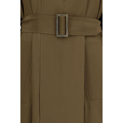 Trench Coat by Petar Petrov for women in silk bicolour presents an sculptural silhouette, artfully detailed with a sculptural and functional pockets & insulated for a truly sculptural finish.