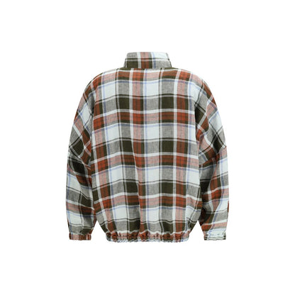 Windbreaker Jacket by MARBELL for women in linen & polyamide bordeaux presents a resilient silhouette, artfully detailed with a sophisticated crew neckline and functional pockets & windproof for a resilient finish.