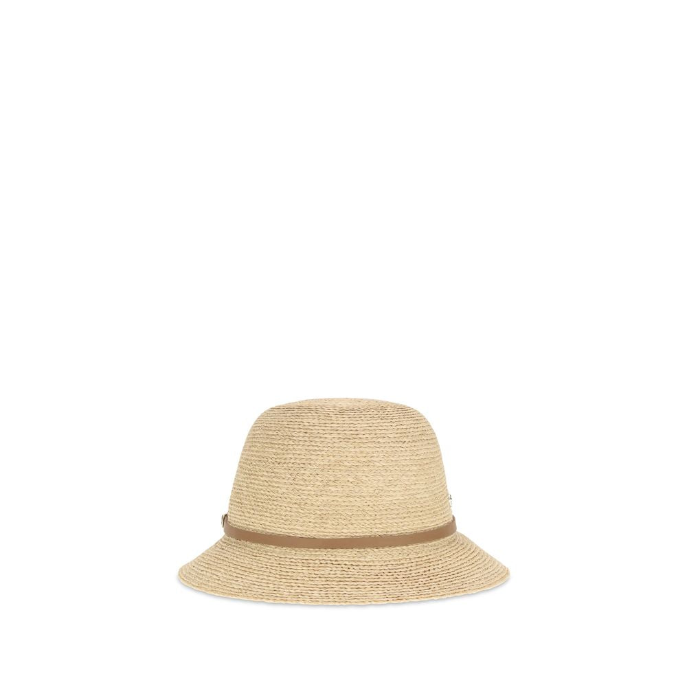 Cloche Hat by Helen Kaminski for women in raffia straw & leather beige features a timeless silhouette, showcasing the timeless design of the Raffia Straw & Leather Cloche Hat collection with a truly timeless finish.