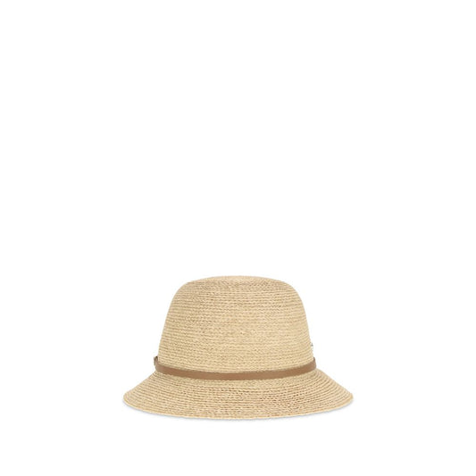 Cloche Hat by Helen Kaminski for women in raffia straw & leather beige features a timeless silhouette, showcasing the timeless design of the Raffia Straw & Leather Cloche Hat collection with a truly timeless finish.