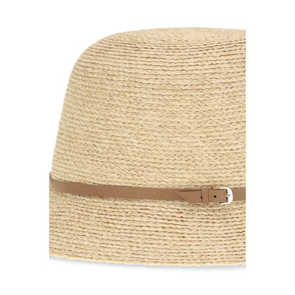 Cloche Hat by Helen Kaminski for women in raffia straw & leather beige features an effortlessly chic silhouette, perfectly showcasing the sophisticated effortlessly chic design of this Raffia Straw & Leather Cloche Hat.