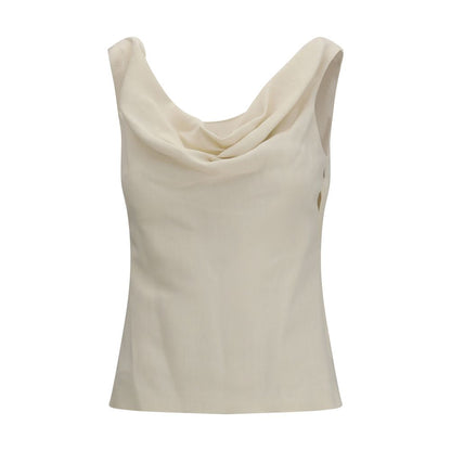 Activewear T-Shirt by Brunello Cucinelli for women in linen viscose beige features a versatile silhouette, showcasing a versatile wide-neck neckline and detailed with high-performance for a premium look.