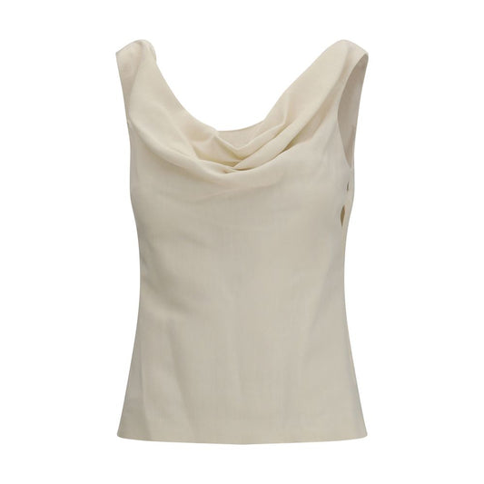 Activewear T-Shirt by Brunello Cucinelli for women in linen viscose beige features a versatile silhouette, showcasing a versatile wide-neck neckline and detailed with high-performance for a premium look.