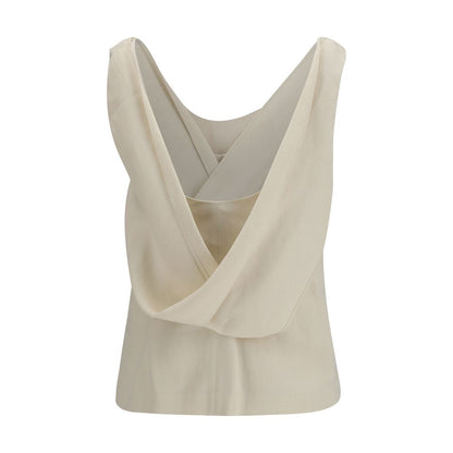 Activewear T-Shirt by Brunello Cucinelli for women in linen viscose beige features a dynamic silhouette with and wide-neck neckline enhanced by functional .