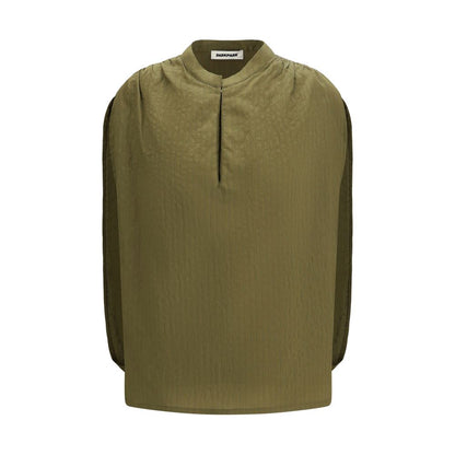 Blouse by Darkpark for women in modal polyamide & polyester bicolour showcases a sleek silhouette, elegantly detailed with a sleek crew neckline and long-sleeve for a sleek finish.