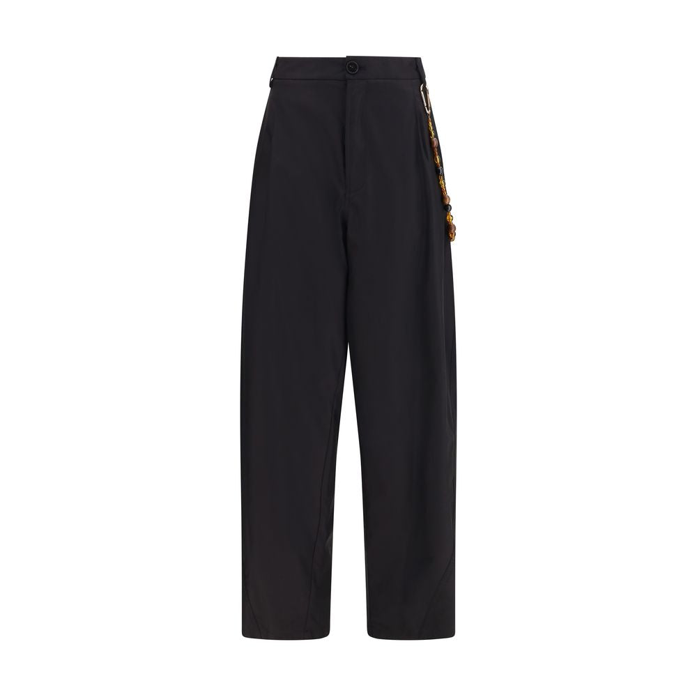 Casual Pants by Darkpark for women in cotton black features an sartorial straight-leg & regular-fit and long with a high rise cut for a sartorial finish.