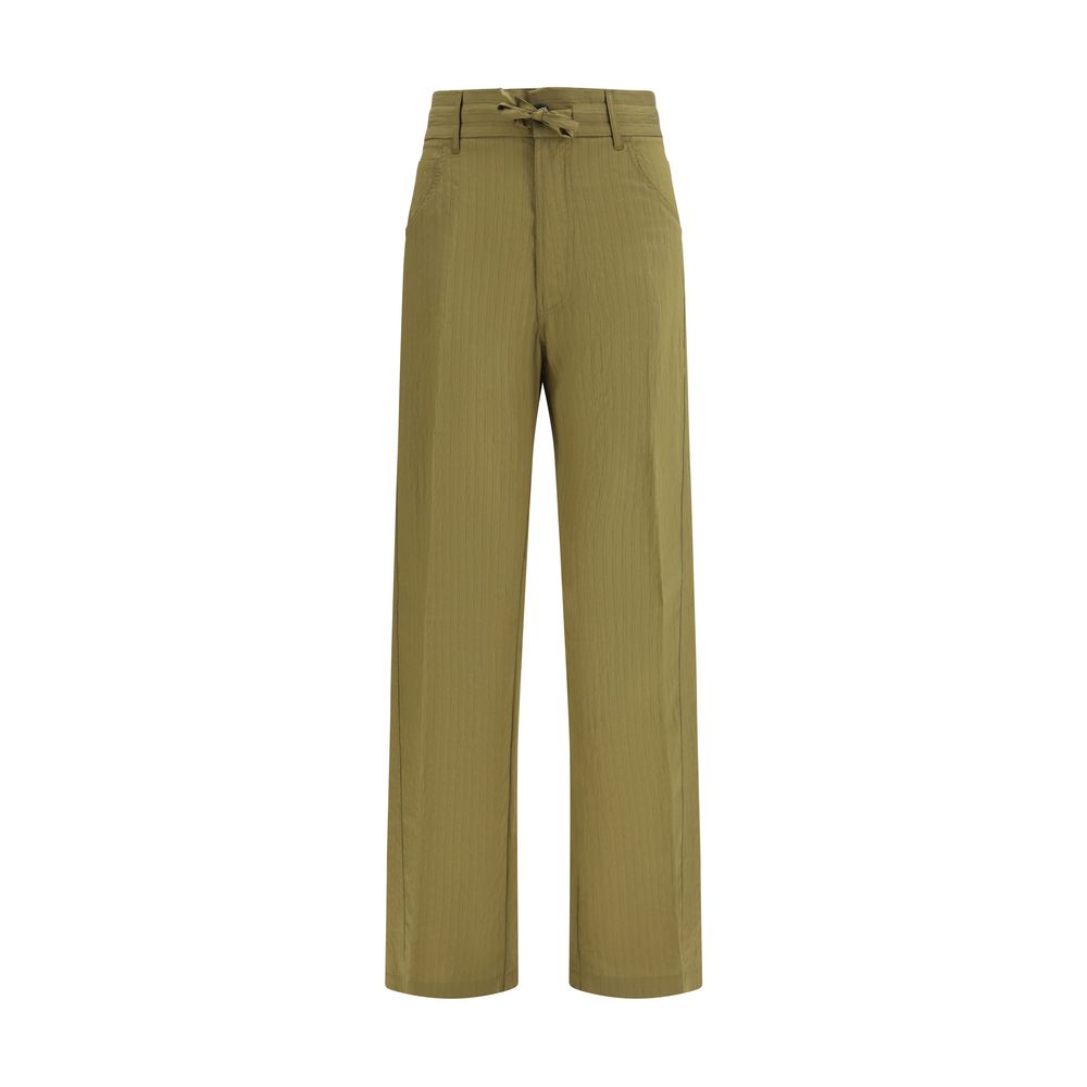 Casual Pants by Darkpark for women in modal polyamide & polyester bicolour, patterned & striped features an sartorial regular-fit & wide and long with a cut for a sartorial finish.