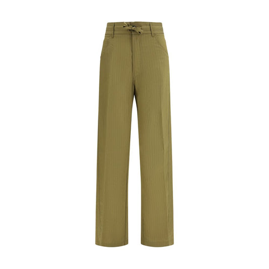 Casual Pants by Darkpark for women in modal polyamide & polyester bicolour, patterned & striped features an sartorial regular-fit & wide and long with a cut for a sartorial finish.