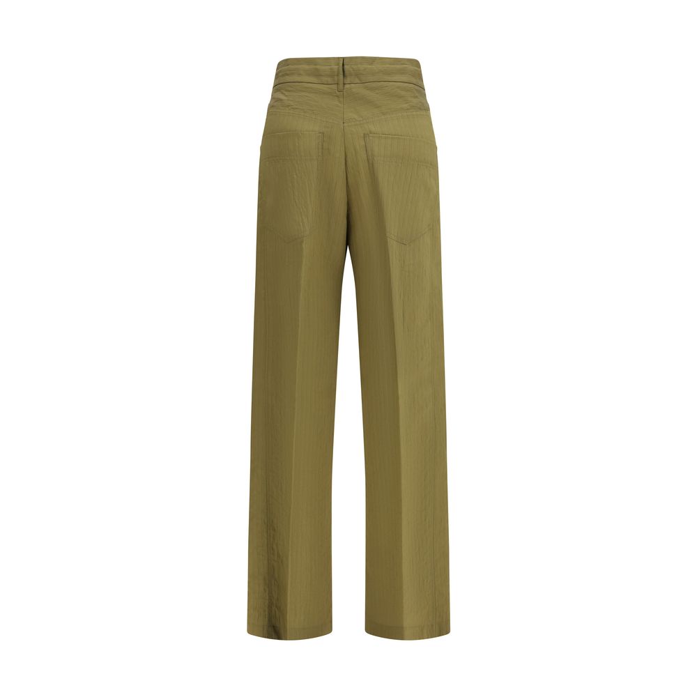 Casual Pants by Darkpark for women in modal polyamide & polyester bicolour, patterned & striped features an sartorial regular-fit & wide and long with a cut for a sartorial finish.