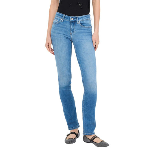 Jeans by Liu Jo for women in stretch denim cotton light-blue features an refined tailoring silhouette, showcasing a premium skinny, regular-fit & slim with a and long cut for a refined tailoring look.