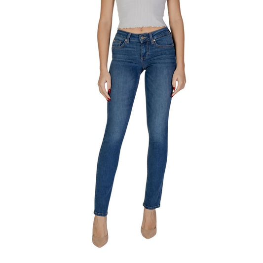 Jeans by Liu Jo for women in stretch denim cotton blue presents a refined pantology silhouette, artfully defined by a refined pantology skinny, regular-fit & slim, long, and a sophisticated .