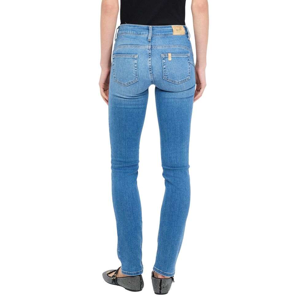Jeans by Liu Jo for women in stretch denim cotton light-blue presents a tailored silhouette, showcasing a tailored skinny, regular-fit & slim and long cut with a refined for a truly tailored aesthetic.