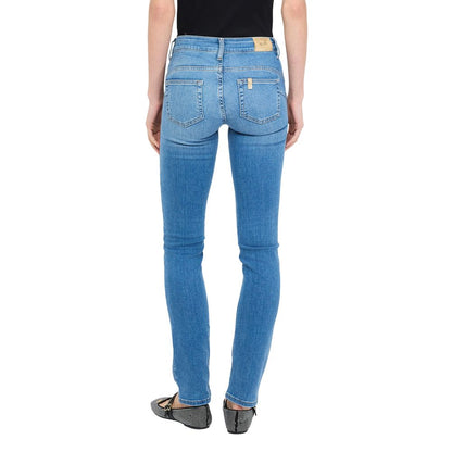 Jeans by Liu Jo for women in stretch denim cotton light-blue presents a tailored silhouette, showcasing a tailored skinny, regular-fit & slim and long cut with a refined for a truly tailored aesthetic.
