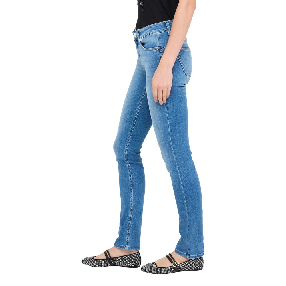 Jeans by Liu Jo for women in stretch denim cotton light-blue features an sartorial skinny, regular-fit & slim and long with a cut for a sartorial finish.