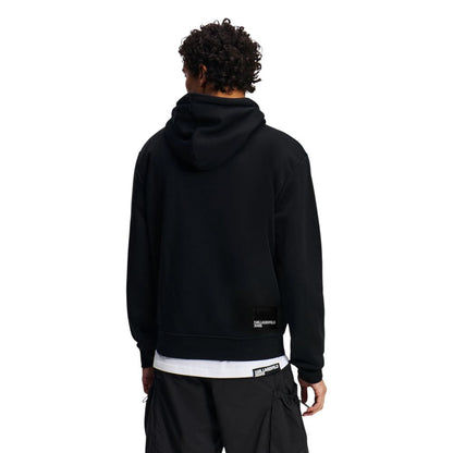 Hooded Hoodie by Karl Lagerfeld for men in cotton & kangaroo black features a edgy silhouette, detailed with a edgy hooded neckline and for a refined finish.