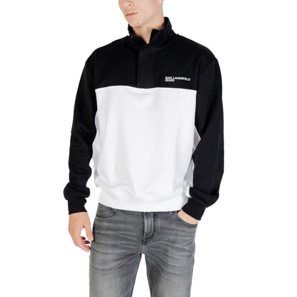 Activewear Sweatshirt by Karl Lagerfeld for men in cotton polyester & horn black, horn & white presents a dynamic silhouette, featuring a dynamic and detailed with functional .