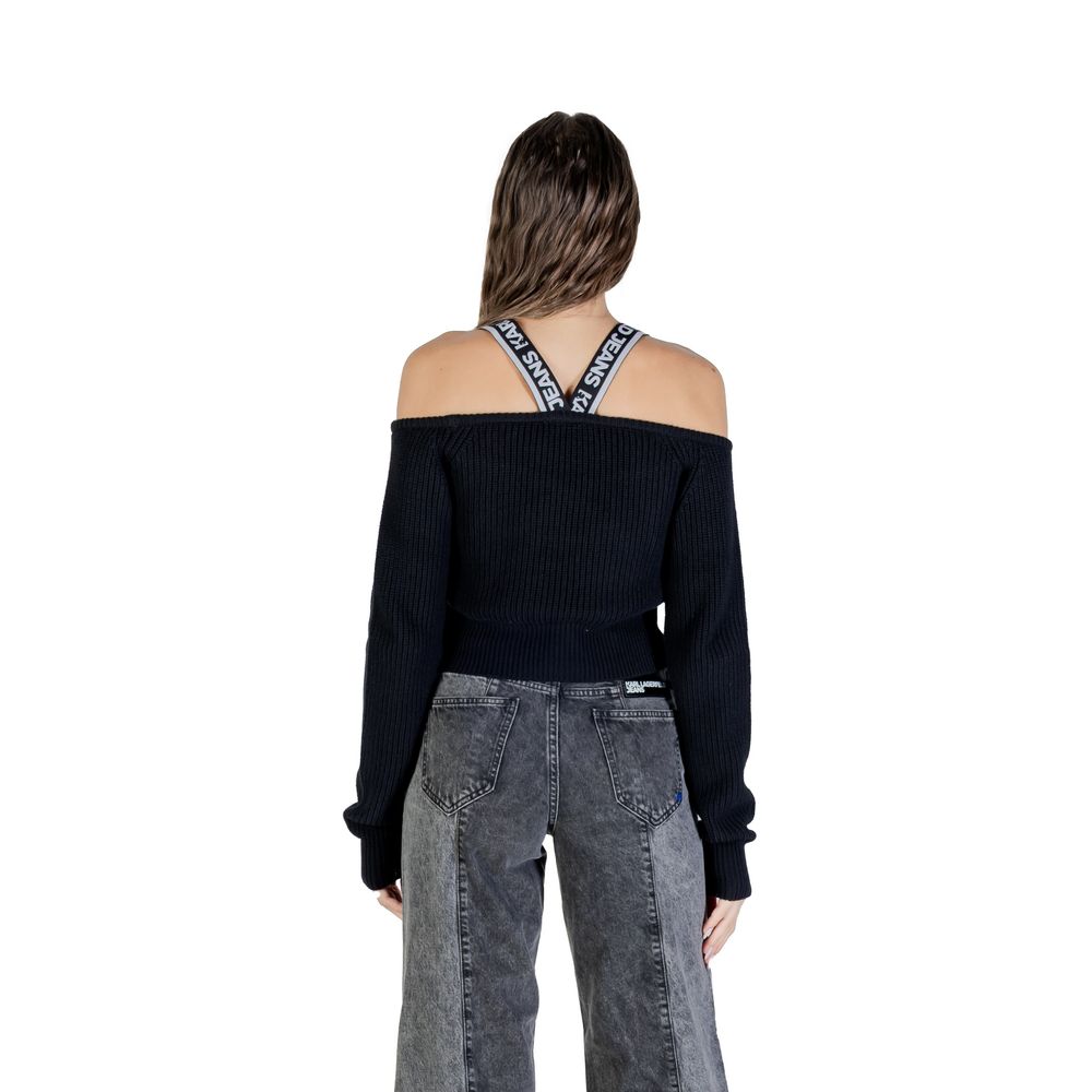 Sweatshirt by Karl Lagerfeld for women in wool cotton black features an magnificent silhouette, showcasing a sophisticated and detail for a truly magnificent finish.