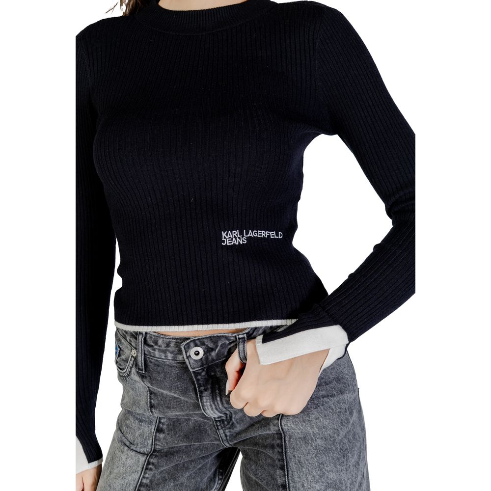 Sweatshirt by Karl Lagerfeld for women in polyamide polester viscose black features an exquisite silhouette, showcasing and details for a exquisite look.