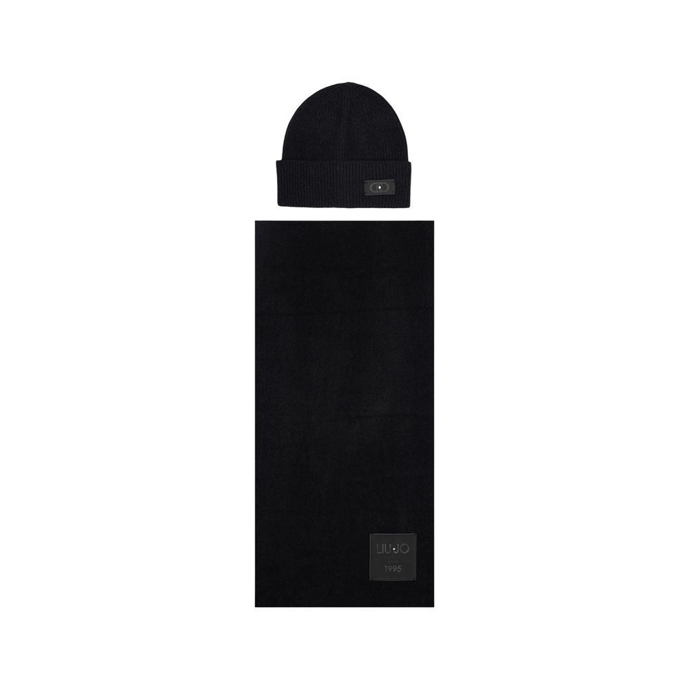Beanie Hat by Liu Jo for women in poly wool black features a athleisure-luxe silhouette, artfully capturing the essence of the athleisure-luxe Poly Wool Beanie Hat design for a sophisticated look.