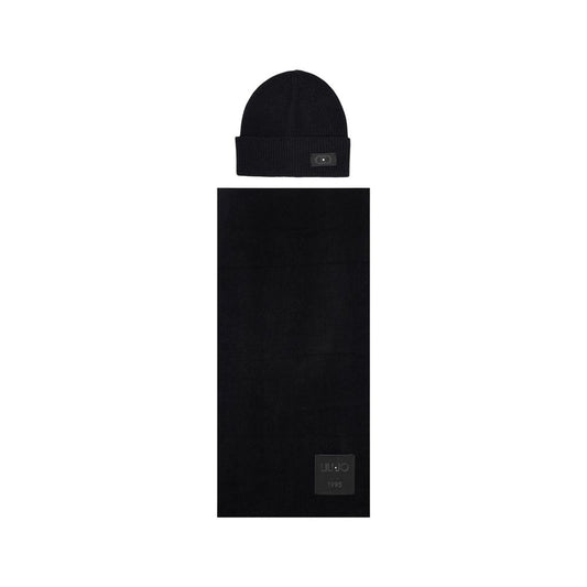 Beanie Hat by Liu Jo for women in poly wool black features a athleisure-luxe silhouette, artfully capturing the essence of the athleisure-luxe Poly Wool Beanie Hat design for a sophisticated look.