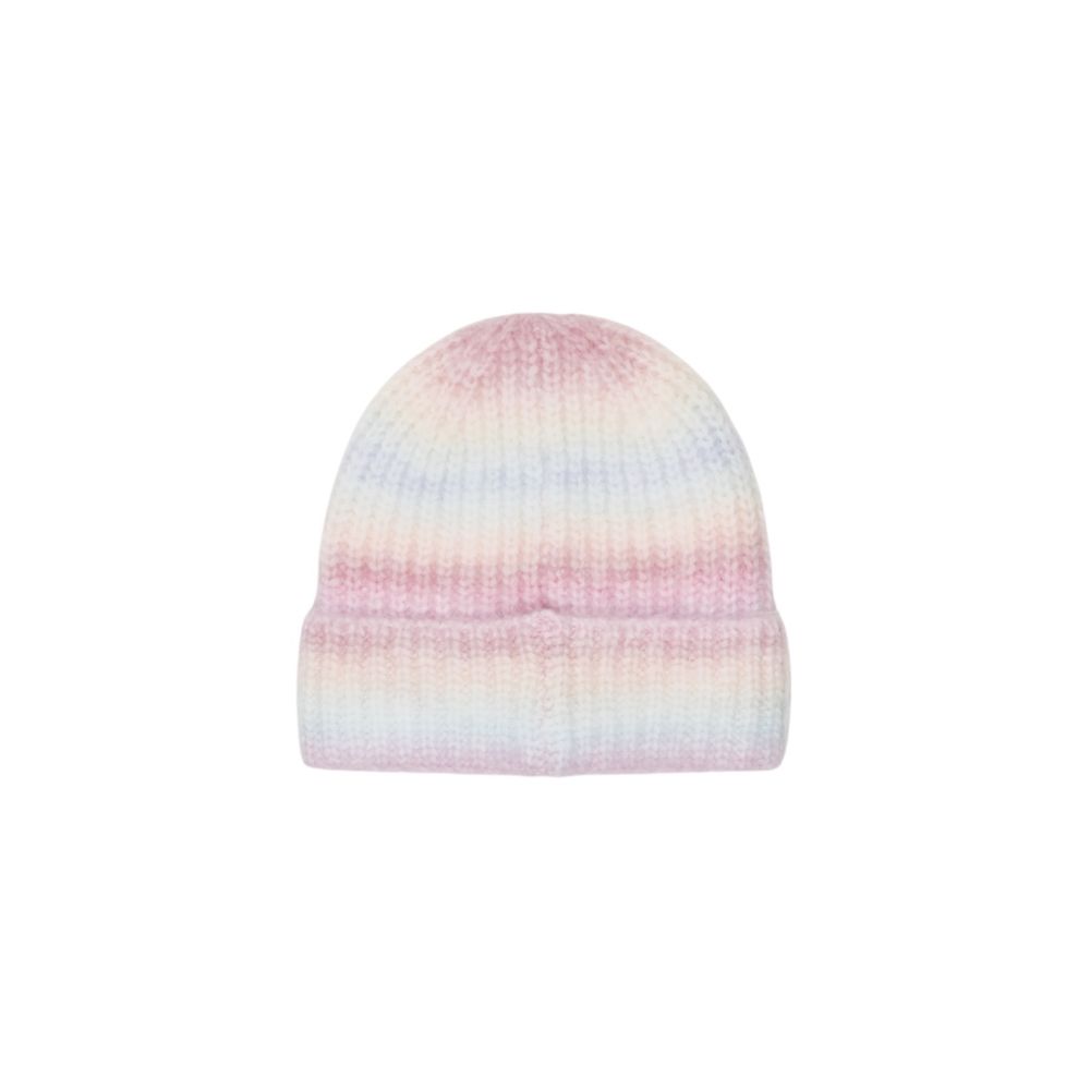 Hooded Beanie Hat by Pieces for women in marabou wool & polyester gradient & multicolor features a refined luxury silhouette, artfully capturing the essence of the refined luxury Lightweight Marabou Wool & Polyester Hooded Beanie Hat design for a sophisticated, premium look.