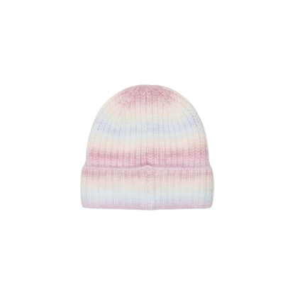 Hooded Beanie Hat by Pieces for women in marabou wool & polyester gradient & multicolor features a refined luxury silhouette, artfully capturing the essence of the refined luxury Lightweight Marabou Wool & Polyester Hooded Beanie Hat design for a sophisticated, premium look.