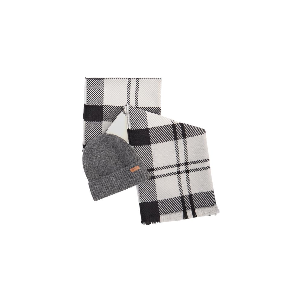 Beanie Hat by Barbour for women in stretch polyester gray & checked presents a urban-chic silhouette, artfully capturing the essence of the urban-chic Stretch Polyester Beanie Hat design for a sophisticated look.