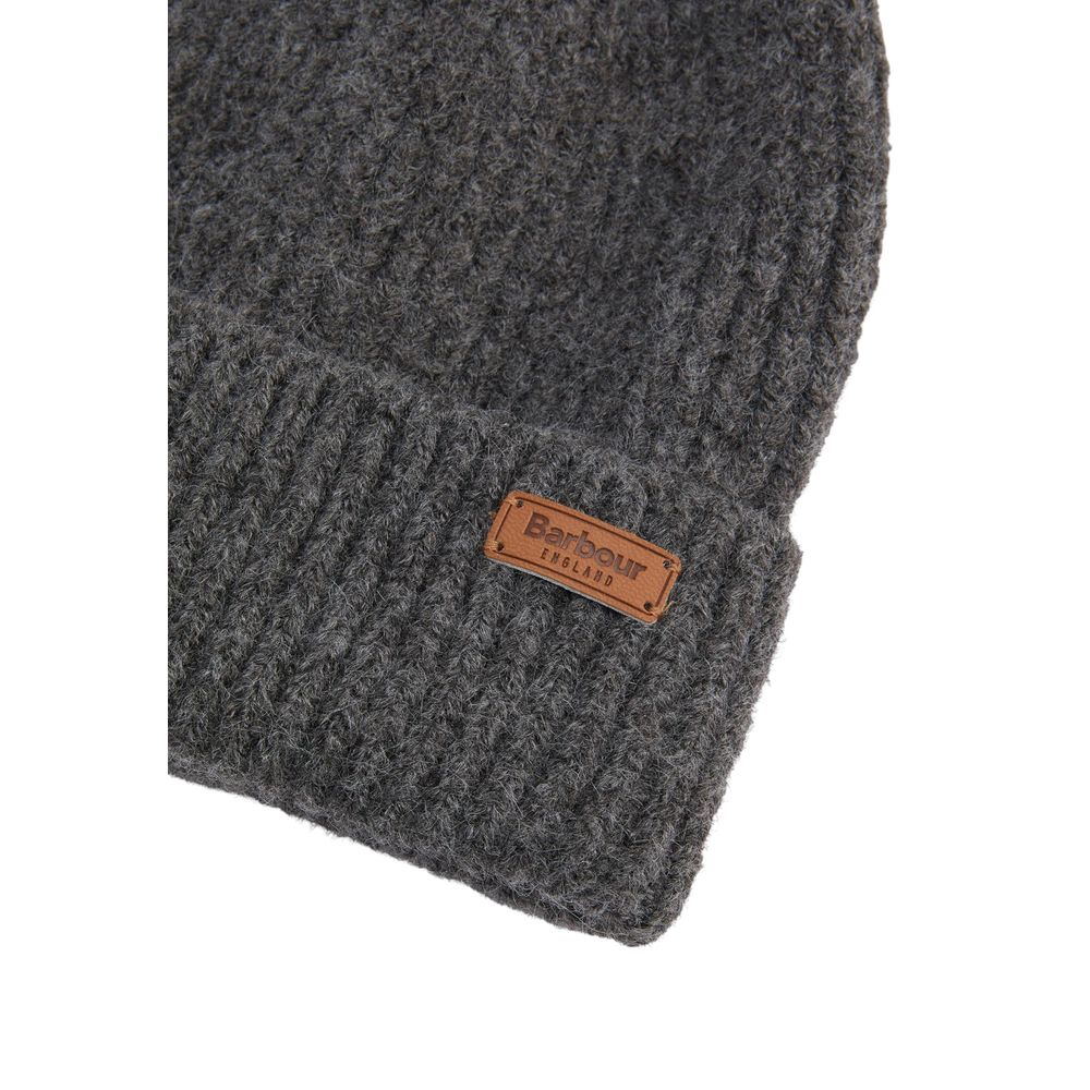 Beanie Hat by Barbour for women in stretch polyester gray & checked features a distinguished knit construction, showcasing the sophisticated silhouette and distinguished finish of the Stretch Polyester Beanie Hat.
