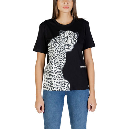 Colcci Women's Short-Sleeve Crew-Neck Cotton T-Shirt - Black Leopard Print