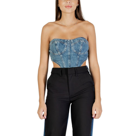 Colcci Women's Strapless Denim Cotton Activewear Top - Blue