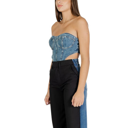 Colcci Women's Strapless Denim Cotton Activewear Top - Blue