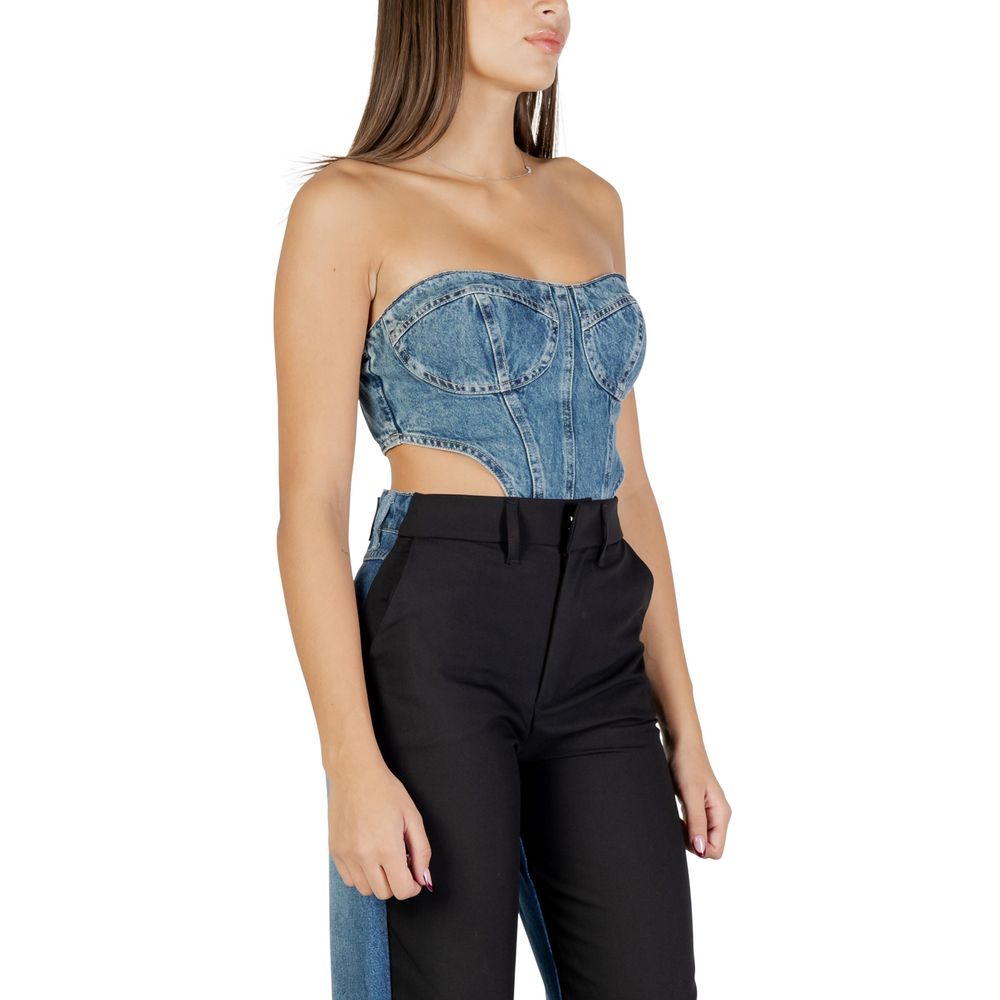Colcci Women's Strapless Denim Cotton Activewear Top - Blue