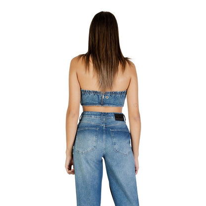 Colcci Women's Strapless Denim Cotton Activewear Top - Blue