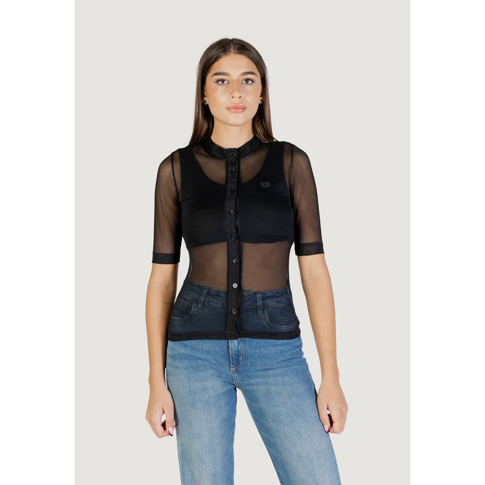 Shirt by Colcci for women in stretch polyester black & transparent, featuring a nuanced and nuanced for a sophisticated finish.