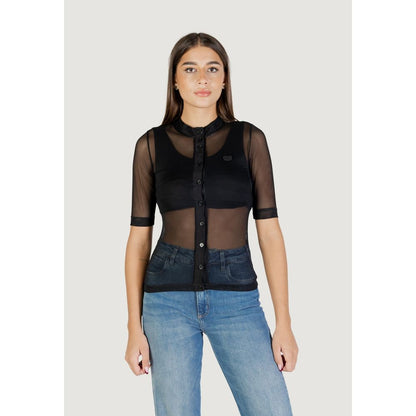 Shirt by Colcci for women in stretch polyester black & transparent, featuring a nuanced and nuanced for a sophisticated finish.