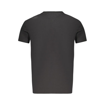 T-Shirt by Tommy Hilfiger for men in cotton black features a plush silhouette, showcasing a sophisticated crew neckline and for a truly plush finish.