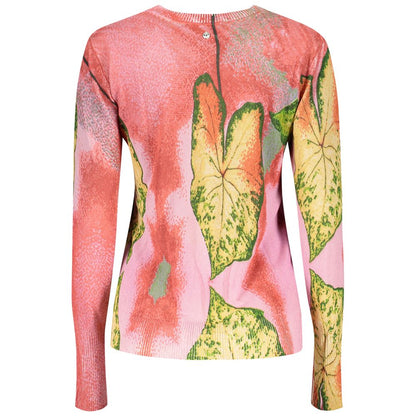 Sweatshirt by Desigual for women in linen polyamide & viscose pink & print showcases a slouchy chic silhouette, artfully detailed with a slouchy chic and for a slouchy chic finish.