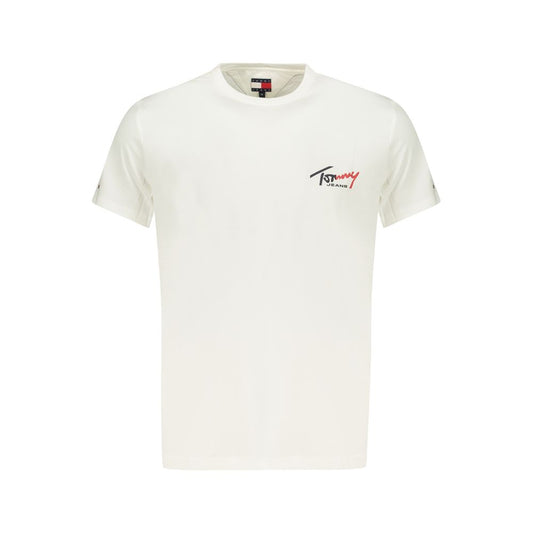 T-Shirt by Tommy Hilfiger for men in cotton white features an on trend silhouette, perfectly showcasing a on trend and crew neckline for an elevated aesthetic.