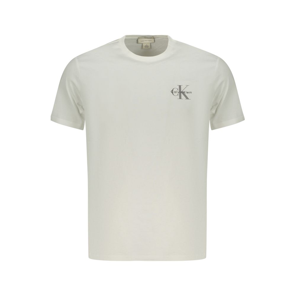 T-Shirt by Calvin Klein for men in cotton white & print features a plush silhouette, showcasing a sophisticated and for a truly plush finish.