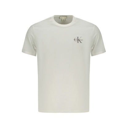 T-Shirt by Calvin Klein for men in cotton white & print features a plush silhouette, showcasing a sophisticated and for a truly plush finish.