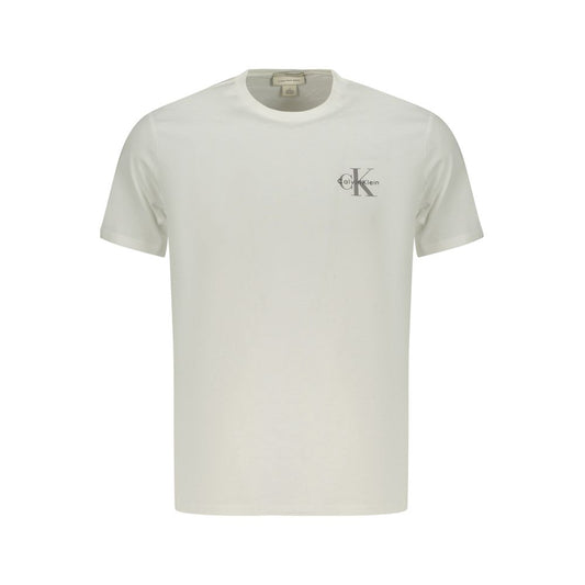 T-Shirt by Calvin Klein for men in cotton white & print features a plush silhouette, showcasing a sophisticated and for a truly plush finish.