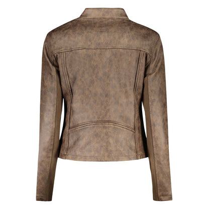 Desigual Women's Biker Stretch Polyester Polyurethane Jacket - Brown