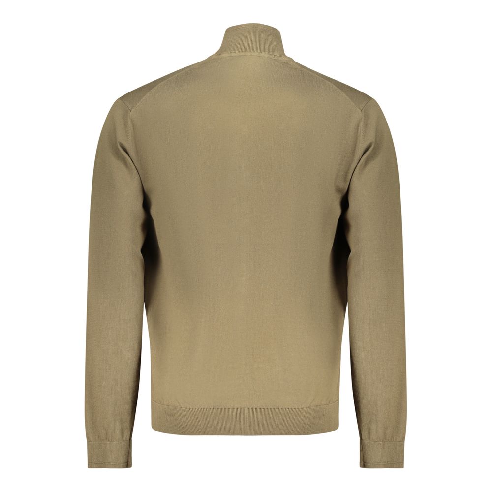 Cardigan by Napapijri for men in cotton green showcases a luxurious silhouette, meticulously detailed with a sophisticated and for a refined finish.