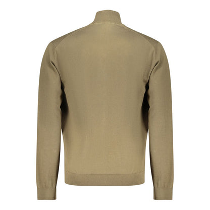 Cardigan by Napapijri for men in cotton green showcases a luxurious silhouette, meticulously detailed with a sophisticated and for a refined finish.